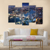 London at night with urban architectures and Tower Bridge Multi panel canvas wall art Multi panel canvas wall art