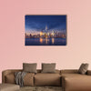 New York City, Manhattan after sunset multi panel canvas wall art