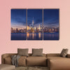 New York City, Manhattan after sunset multi panel canvas wall art