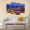 Lisbon, Portugal skyline at night Multi panel canvas wall art