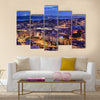 Lisbon, Portugal skyline at night Multi panel canvas wall art