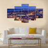 Lisbon, Portugal skyline at night Multi panel canvas wall art