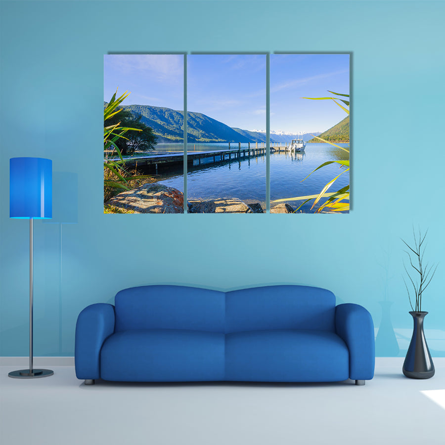 Nelson Lakes National Park In New Zealand  Multi Panel Canvas Wall Art