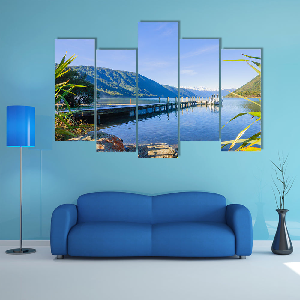 Nelson Lakes National Park In New Zealand  Multi Panel Canvas Wall Art
