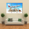 Famous monuments of the world illustrating the travel and holidays Multi panel canvas wall art