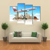 Famous monuments of the world illustrating the travel and holidays Multi panel canvas wall art