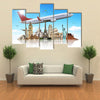 Famous monuments of the world illustrating the travel and holidays Multi panel canvas wall art