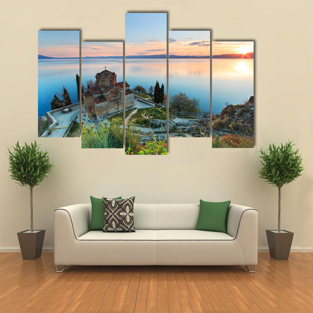 Sveti (Saint) Jovan Kaneo Church On Lake Ohrid, Multi Panel Canvas Wall Art