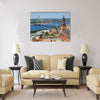 Aerial view of Riga, Latvia Multi panel canvas wall art