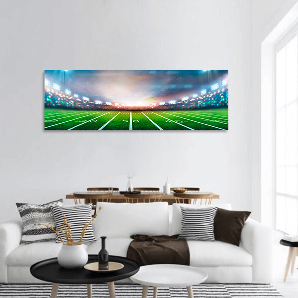 Lights at night and stadium panoramic canvas wall art