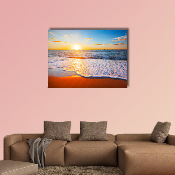 Sunset and sea Multi panel canvas wall art