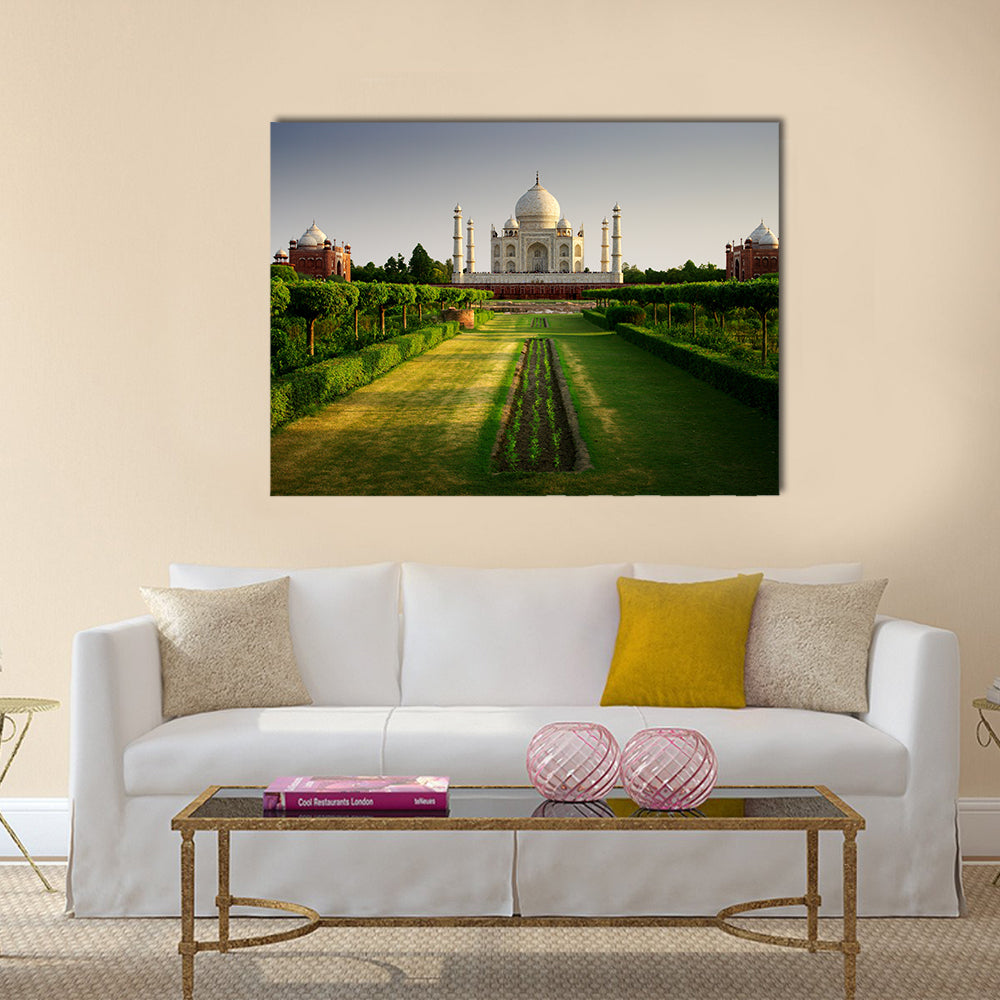 Taj Mahal from the garden side Multi panel canvas wall art
