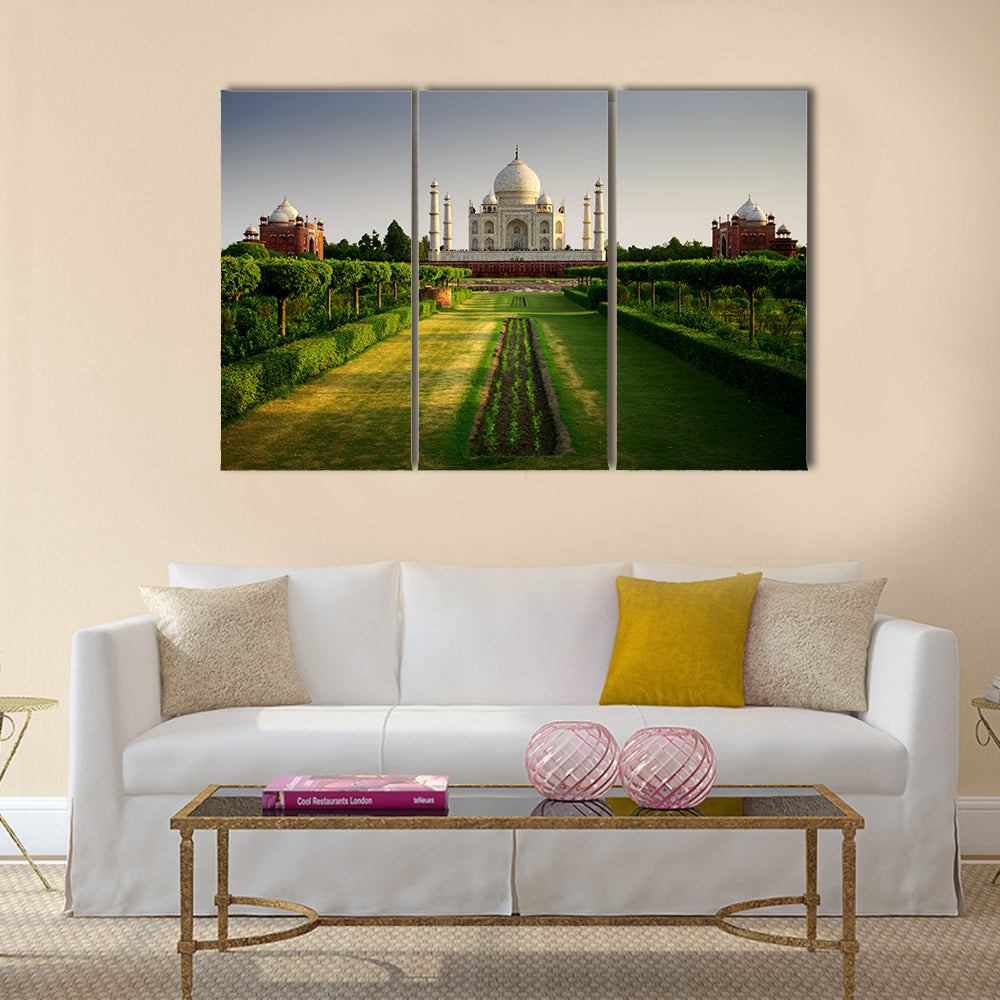 Taj Mahal from the garden side Multi panel canvas wall art