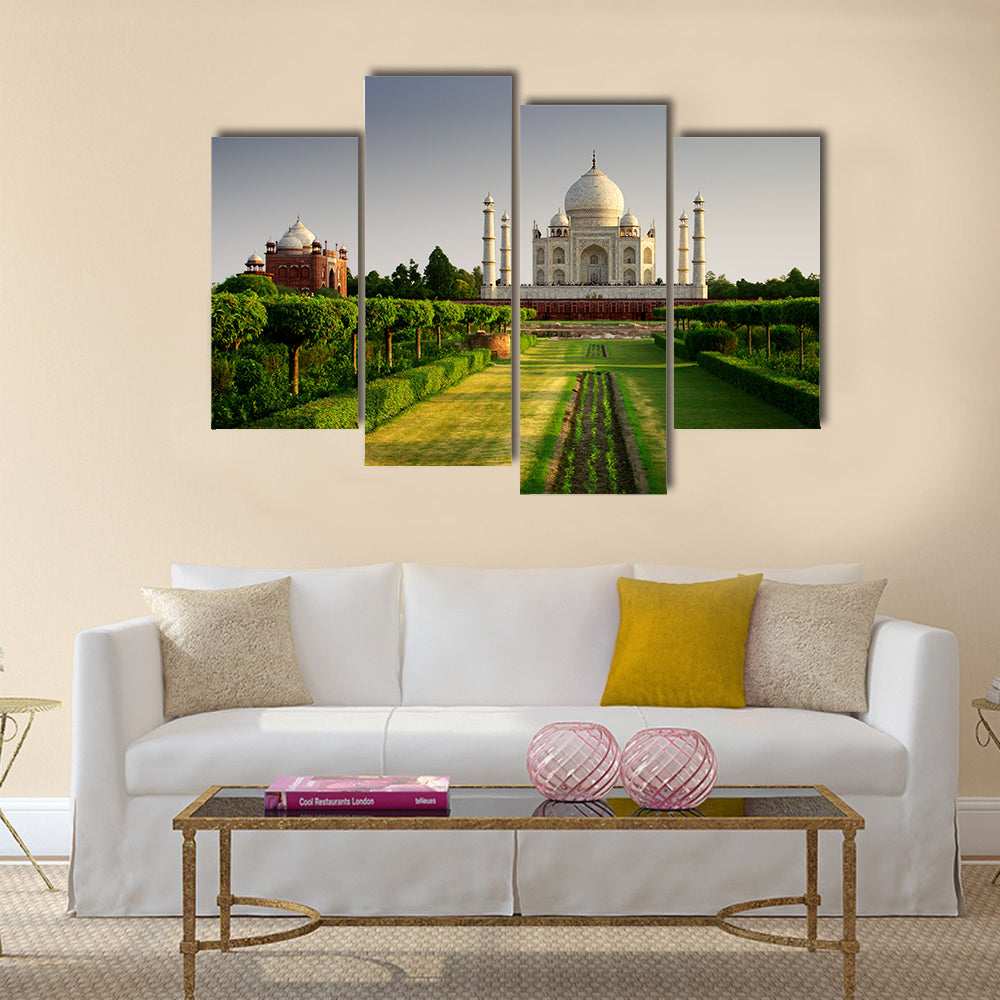 Taj Mahal from the garden side Multi panel canvas wall art