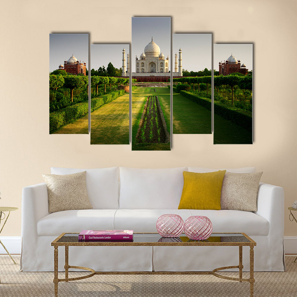 Taj Mahal from the garden side Multi panel canvas wall art