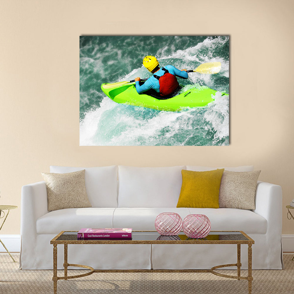 White water Kayaking, extreme fall  Multi panel canvas wall art