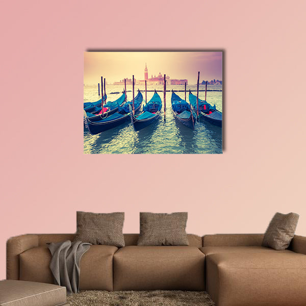 Amazing view of Grand Canal at sunset with San Giorgio Maggiore multi panel canvas wall art