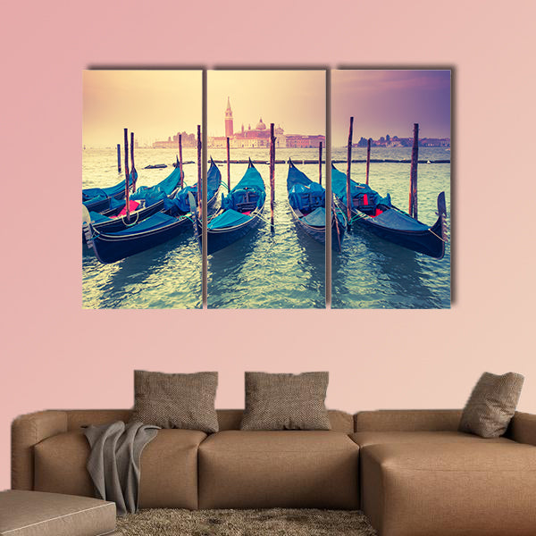 Amazing view of Grand Canal at sunset with San Giorgio Maggiore multi panel canvas wall art
