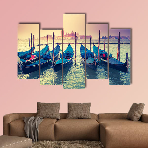 Amazing view of Grand Canal at sunset with San Giorgio Maggiore multi panel canvas wall art