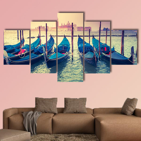 Amazing view of Grand Canal at sunset with San Giorgio Maggiore multi panel canvas wall art