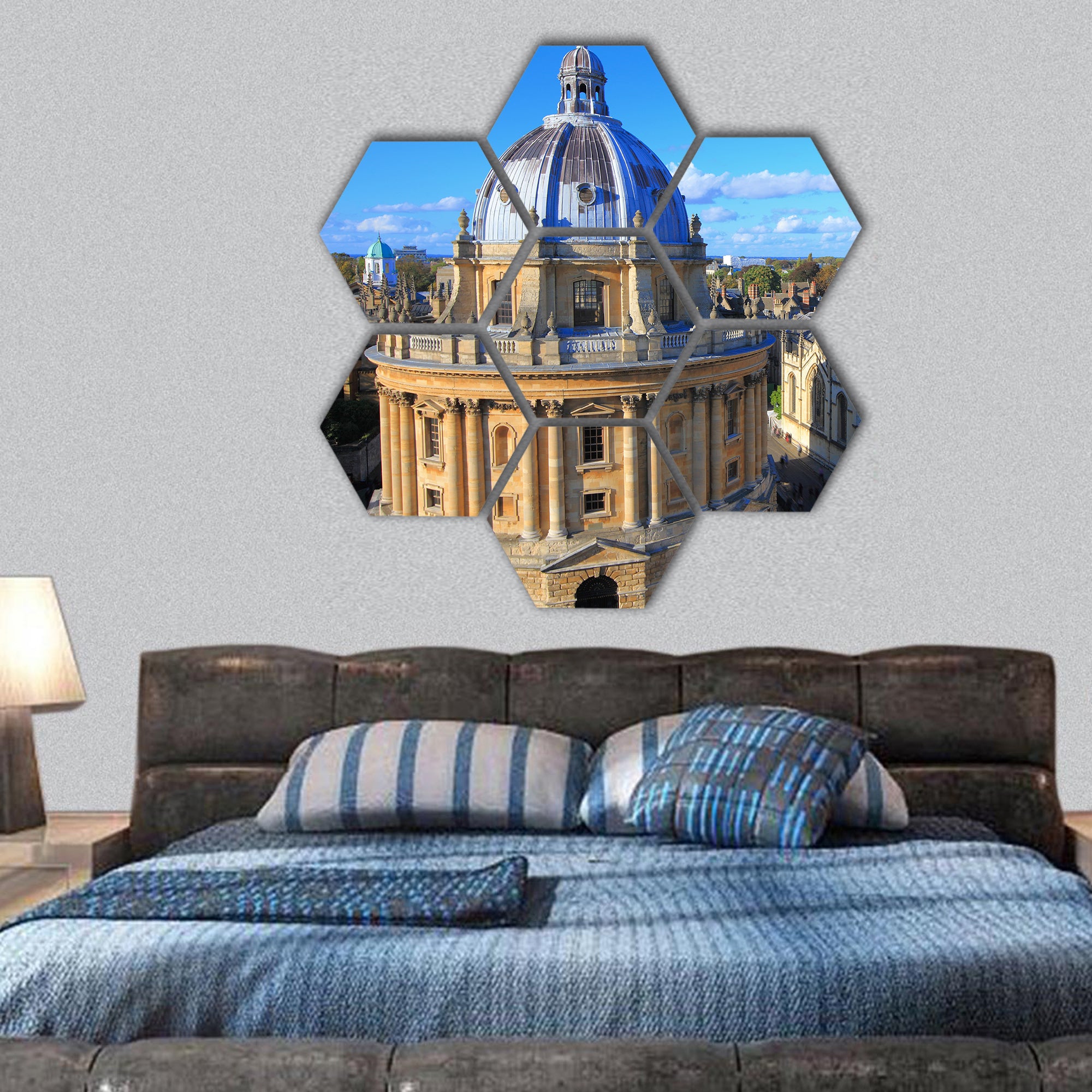 Oxford University City, tower in St Marys Church, England hexagonal canvas wall art