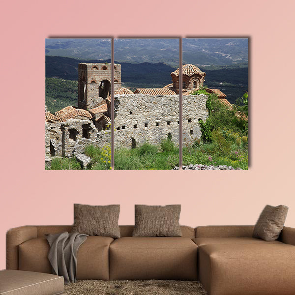 Ruins of a church in Mystras, Greece multi panel canvas wall art