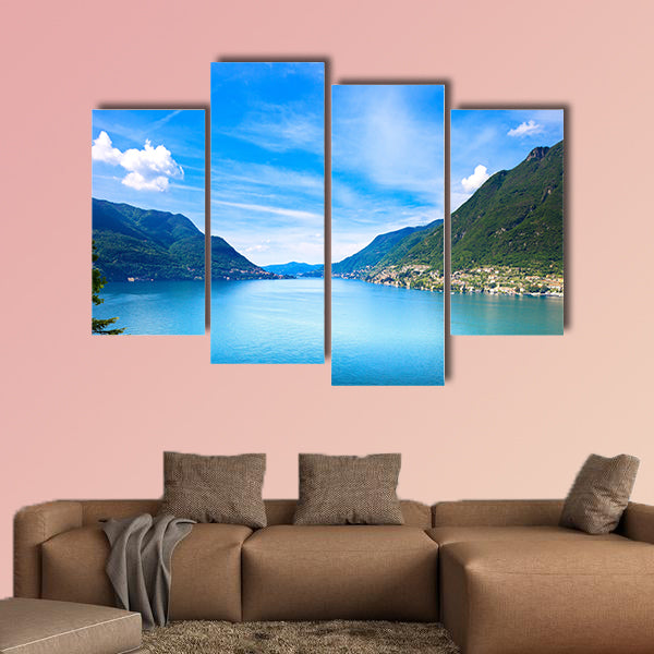 Como Lake landscape Cernobbio village in the Italy, Europe multi panel canvas wall art