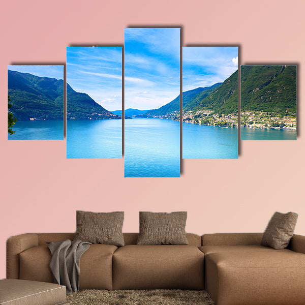 Como Lake landscape Cernobbio village in the Italy, Europe multi panel canvas wall art