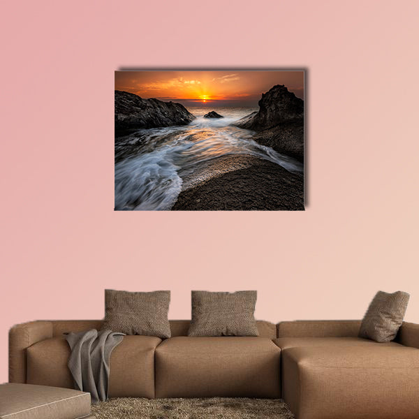 Sea sunrise at the Black Sea coast Rezovo, multi panel canvas wall art