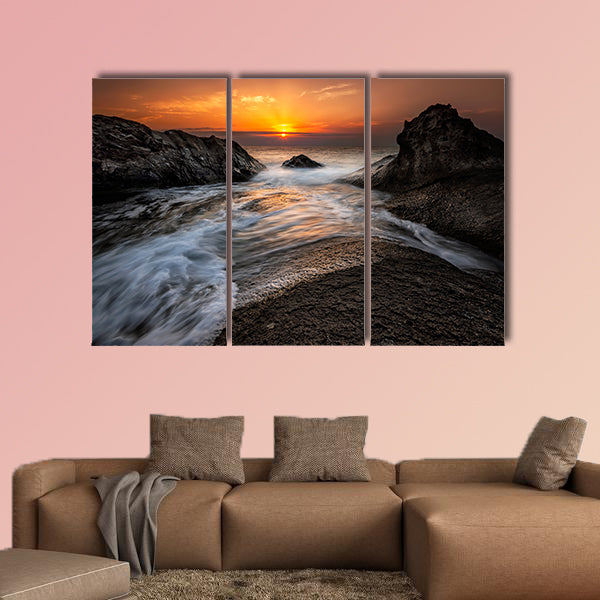 Sea sunrise at the Black Sea coast Rezovo, multi panel canvas wall art