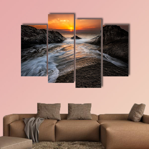 Sea sunrise at the Black Sea coast Rezovo, multi panel canvas wall art