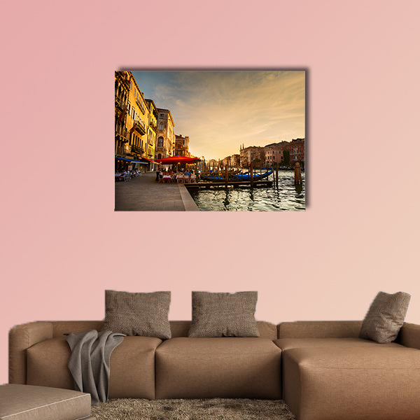 Grand Canal after sunset, Venice, Italy multi panel canvas wall art