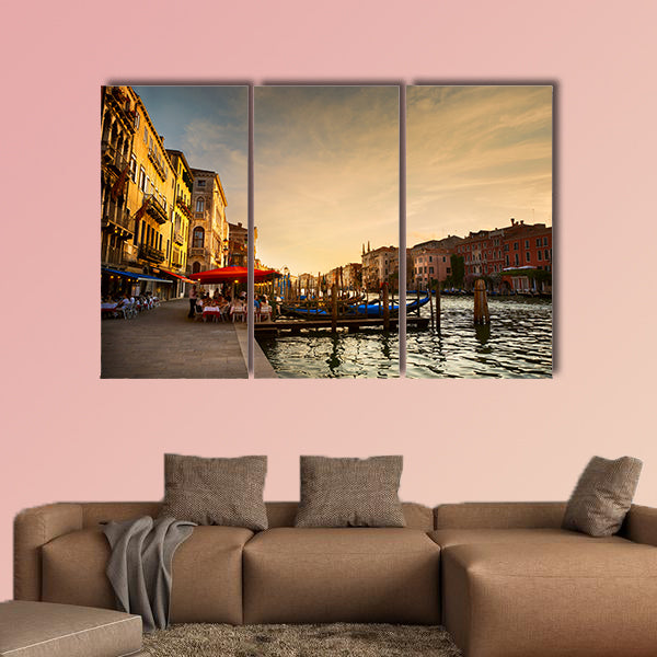 Grand Canal after sunset, Venice, Italy multi panel canvas wall art