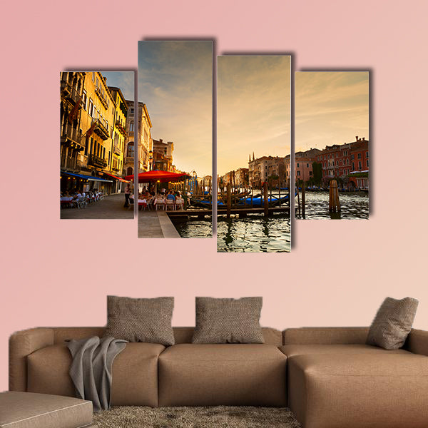 Grand Canal after sunset, Venice, Italy multi panel canvas wall art