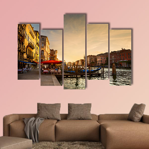 Grand Canal after sunset, Venice, Italy multi panel canvas wall art