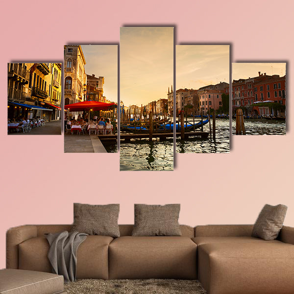 Grand Canal after sunset, Venice, Italy multi panel canvas wall art