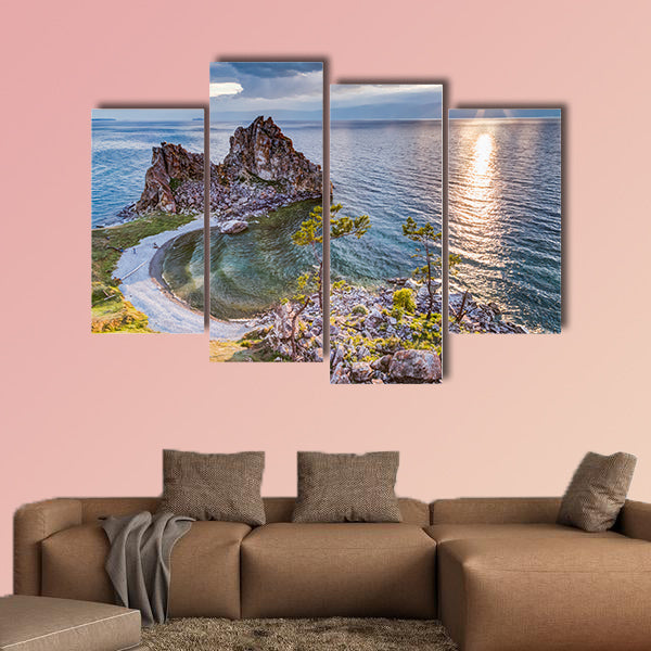 Shaman Rock, Lake Baikal in Russia Multi panel canvas wall art