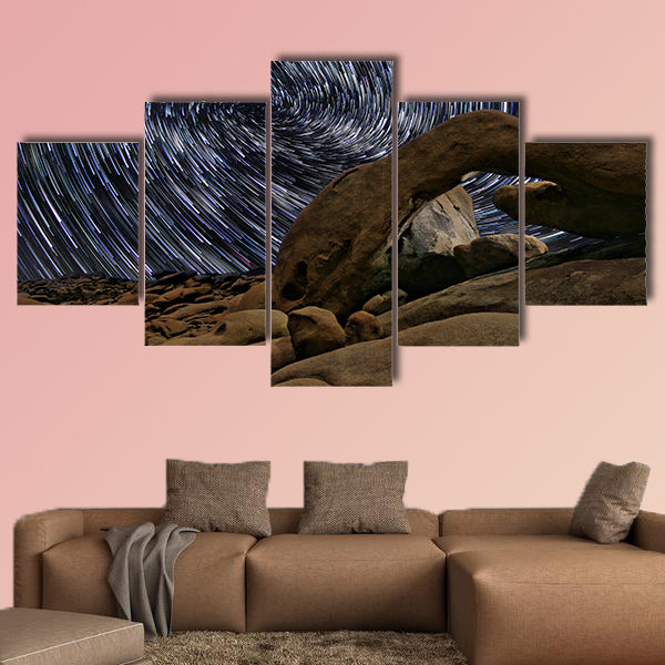 Beautiful Star Trails in Joshua Tree  multi panel canvas wall art