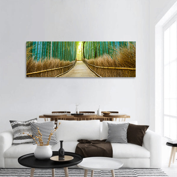 Japan bamboo forest panoramic canvas wall art