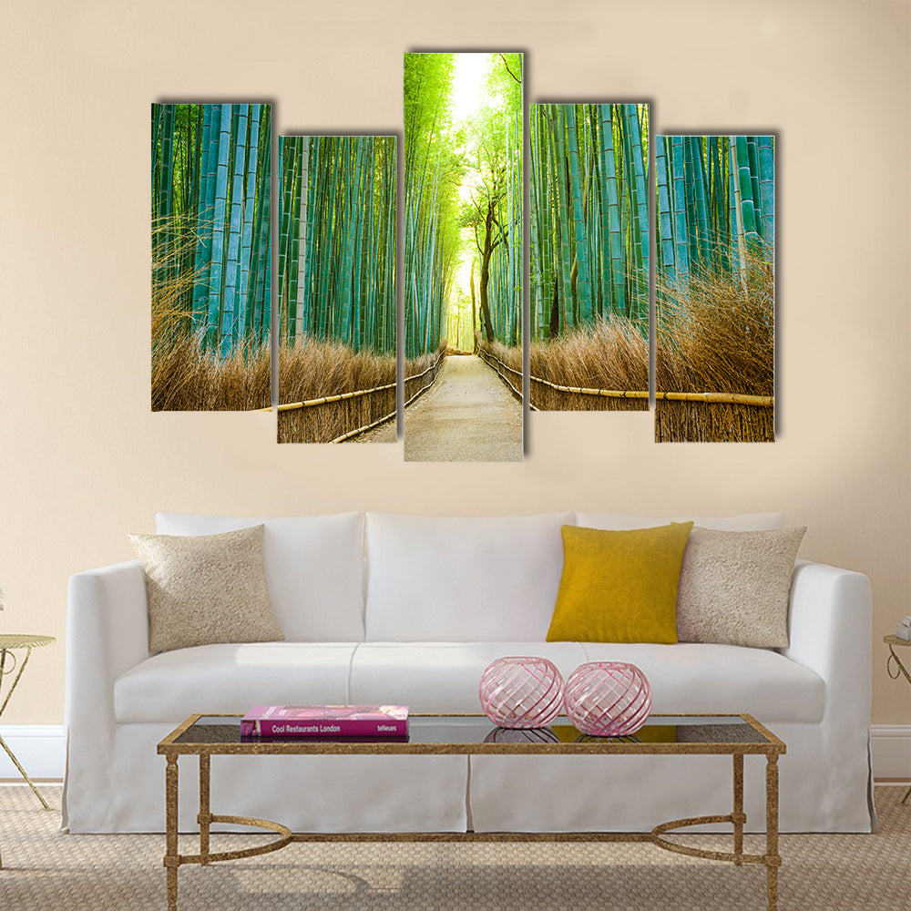 Kyoto, Japan bamboo forest multi panel canvas wall art