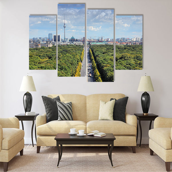 Berlin, Germany. Capital city architecture aerial view Multi Panel Canvas Wall Art