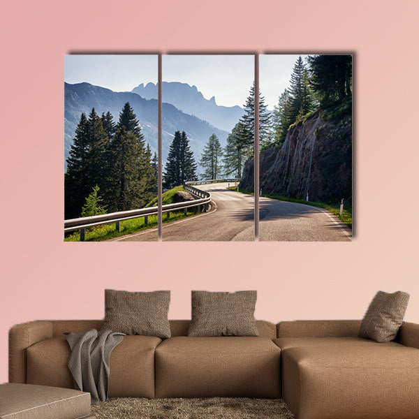 Country road at the European Alps multi panel canvas wall art