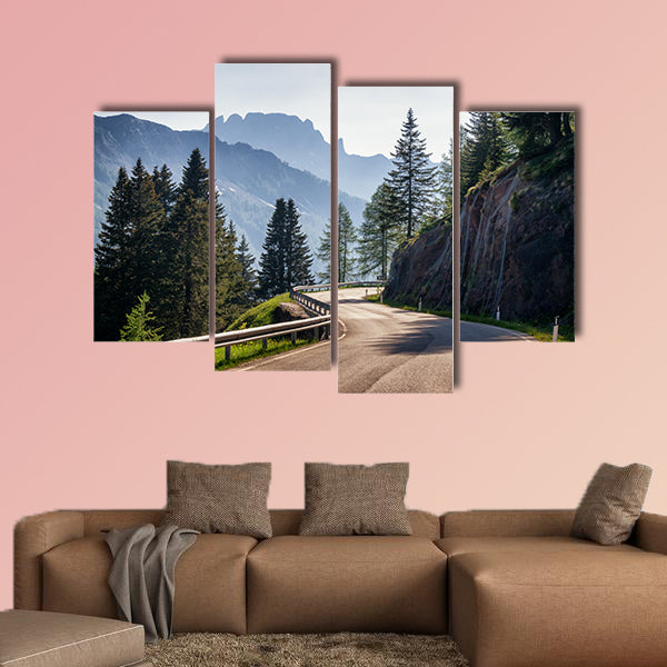 Country road at the European Alps multi panel canvas wall art