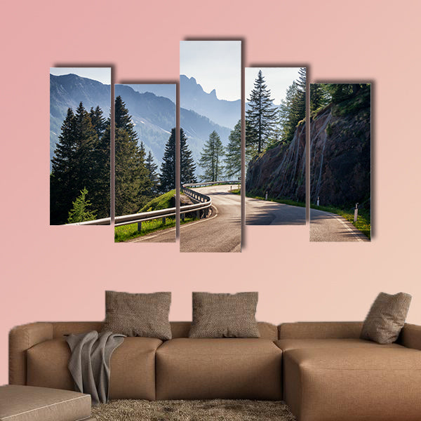 Country road at the European Alps multi panel canvas wall art