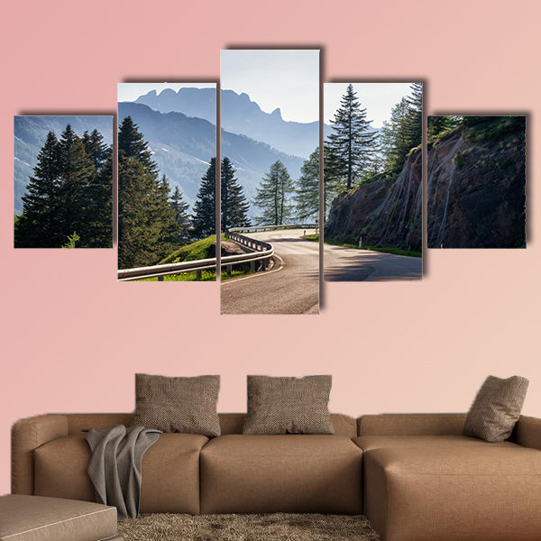 Country road at the European Alps multi panel canvas wall art