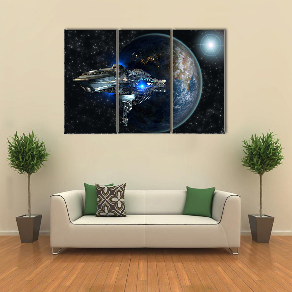 Futuristic Space Travel Multi Panel Canvas Wall Art