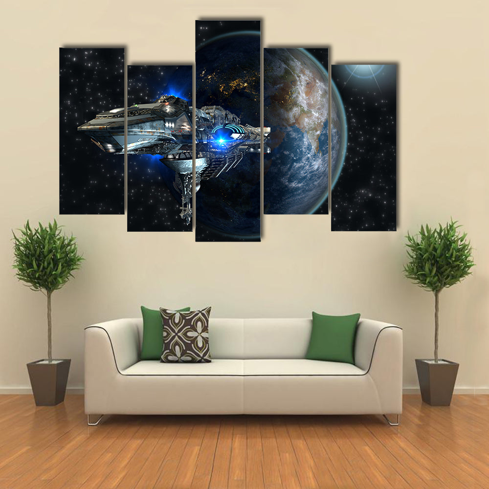 Futuristic Space Travel Multi Panel Canvas Wall Art