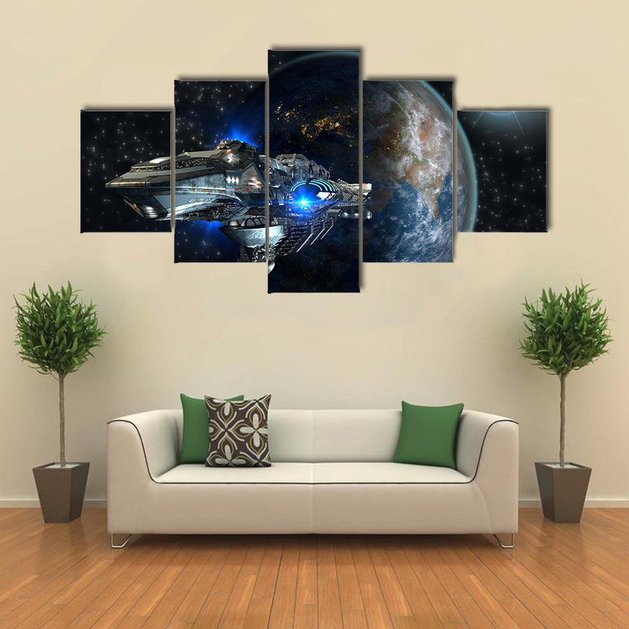 Futuristic Space Travel Multi Panel Canvas Wall Art