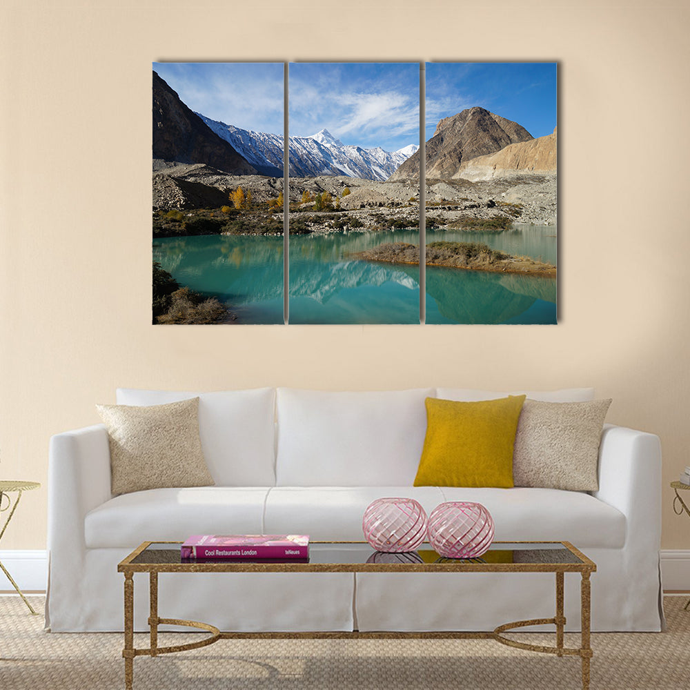 Beautiful lake and mountains ,Pasu,Northern Pakistan multi panel canvas wall art