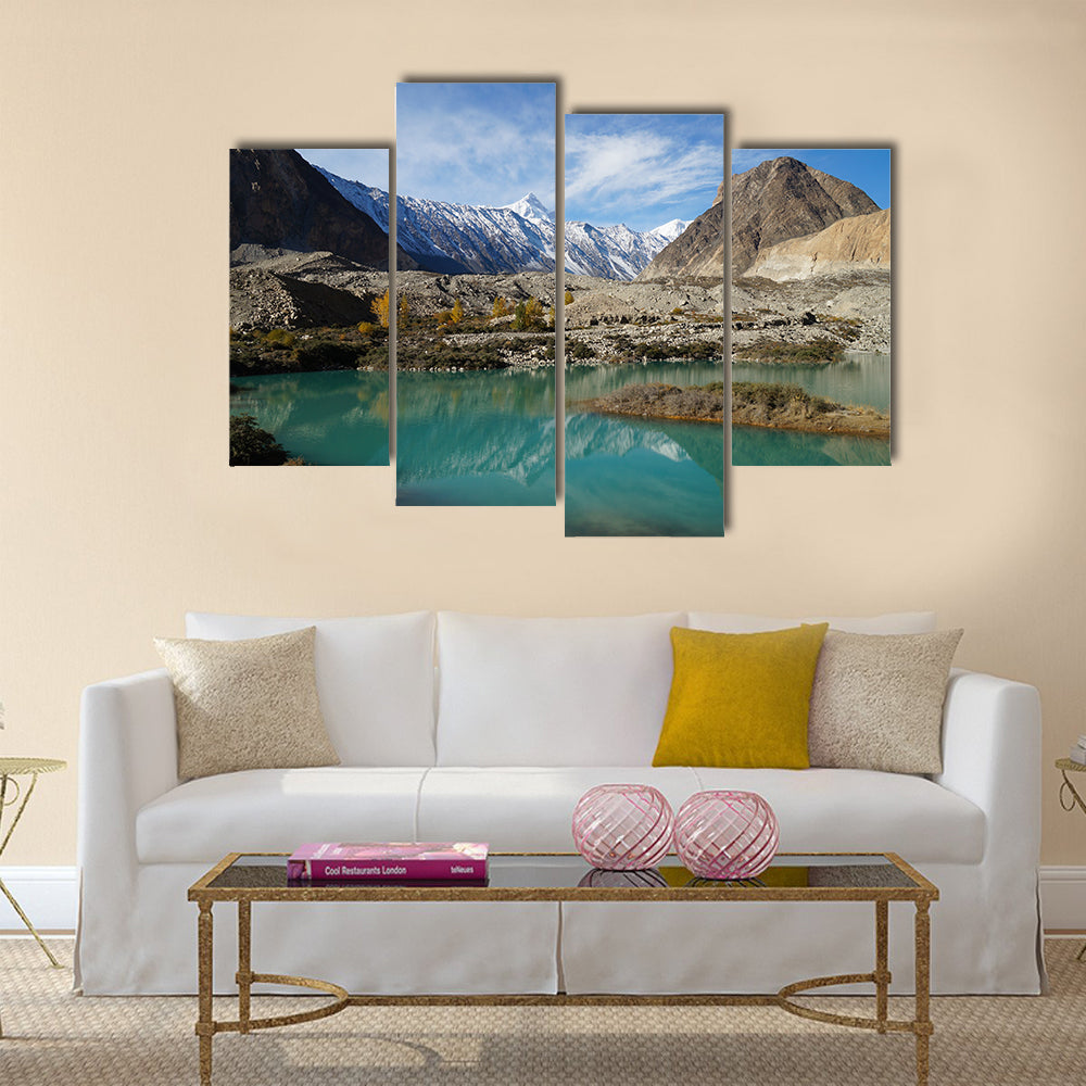 Beautiful lake and mountains ,Pasu,Northern Pakistan multi panel canvas wall art